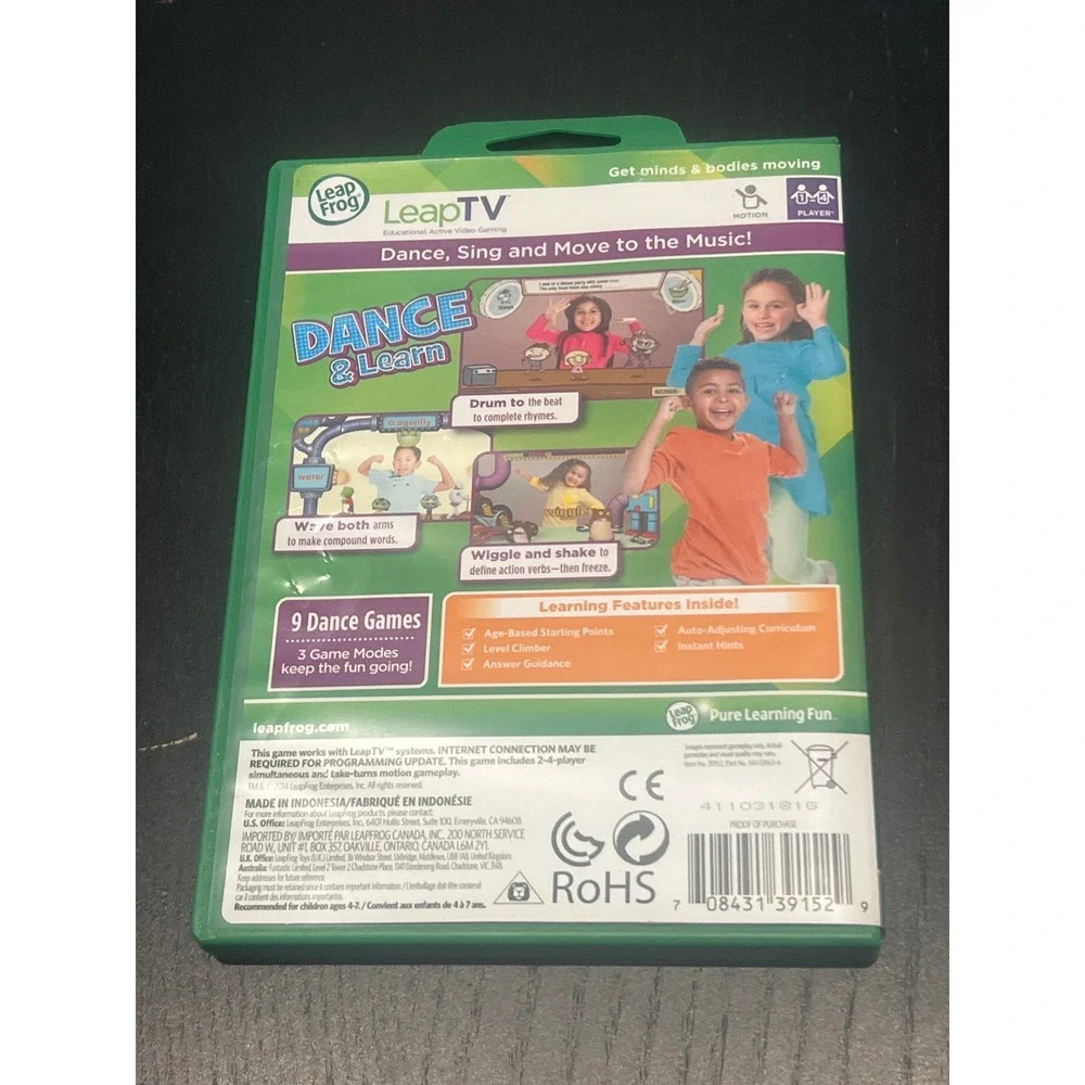 LeapFrog LeapTV Dance & Learn Educational Active Video Game Kid Ages 4-7 Reading